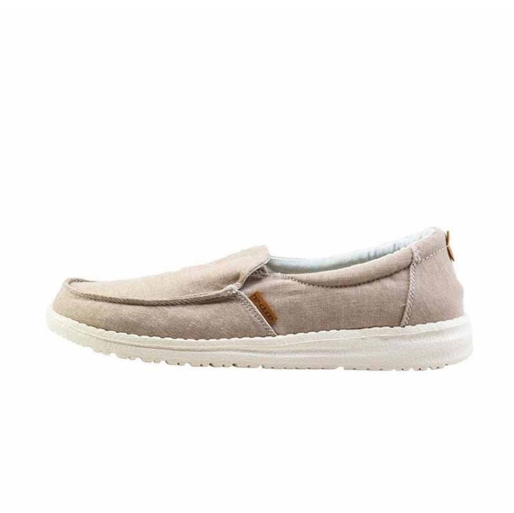Hey Dude Womens Misty Chambray Beige Loafer Slip on shoes sz 6